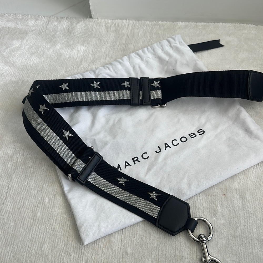 COPY - COPY - Marc Jacobs Stars And Stripes Bag Strap In Black/silver